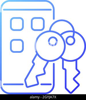 Password management app gradient linear vector icon Stock Vector