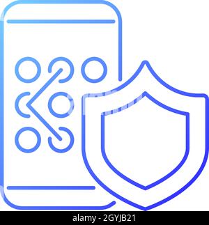 Phone unlock gradient linear vector icon Stock Vector