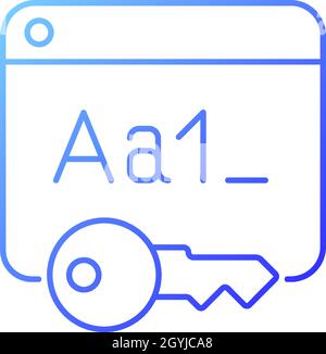Letter and number password gradient linear vector icon Stock Vector