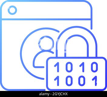Password encryption gradient linear vector icon Stock Vector
