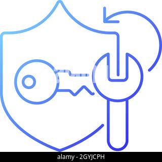 Password cracking gradient linear vector icon Stock Vector