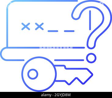Forgetting password gradient linear vector icon Stock Vector