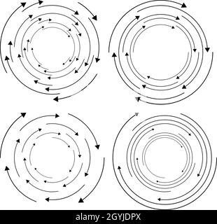 Circular arrows for steps, stages, phases concepts. Cyclic, cycle circle arrow infograph, presentation element - stock vector illustration, clip-art g Stock Vector