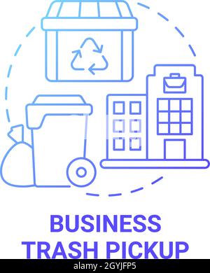 Business trash pickup blue gradient concept icon Stock Vector