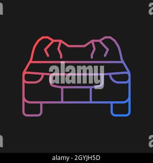 Car roof damage gradient vector icon for dark theme Stock Vector