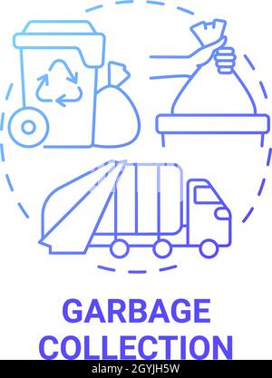 Garbage collection blue gradient concept icon Stock Vector