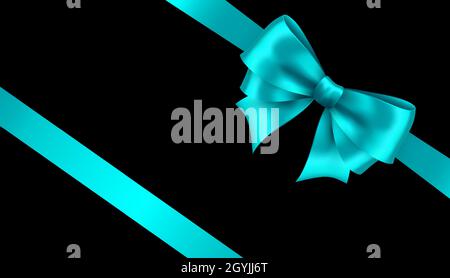 Shiny color satin ribbon on black background Stock Vector