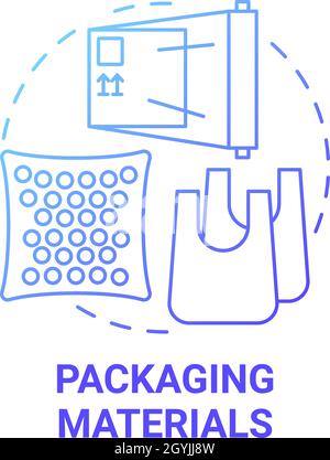 Packaging materials blue gradient concept icon Stock Vector