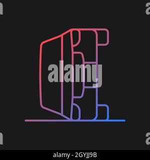 Vehicle rollover gradient vector icon for dark theme Stock Vector