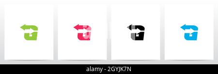 Exchange Arrows On Letter Logo Design G Stock Vector