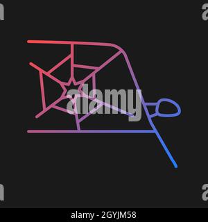 Broken car glass gradient vector icon for dark theme Stock Vector