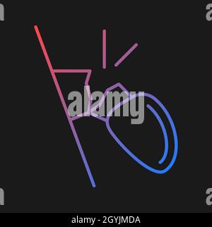 Broken side view mirror gradient vector icon for dark theme Stock Vector
