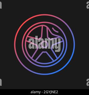 Wheel damage gradient vector icon for dark theme Stock Vector