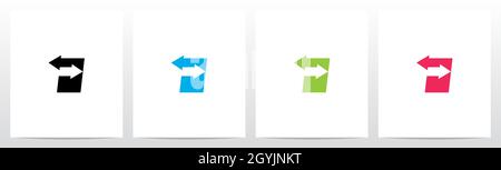 Exchange Arrows On Letter Logo Design I Stock Vector