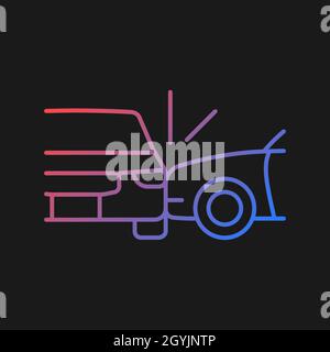 Side collision gradient vector icon for dark theme Stock Vector