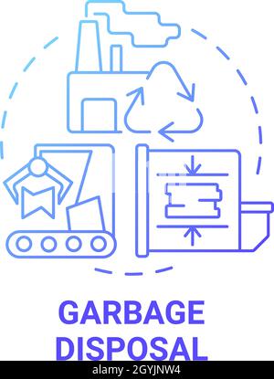 Garbage disposal blue gradient concept icon Stock Vector