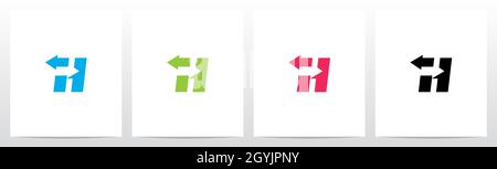 Exchange Arrows On Letter Logo Design H Stock Vector