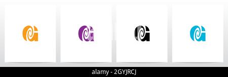 Swirl Vortex On Letter Logo Design G Stock Vector