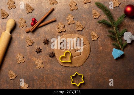 It is all full of joy, smiles, and excitement! Gingerbread cookies are fun to make! They are the essence of the holidays. Stock Photo