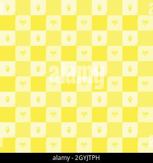 Plaid fabric textile cloth yellow color tartan baby kids checkerboard abstract background wallpaper template pattern seamless vector illustration EPS Stock Vector