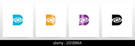 Swirl Vortex On Letter Logo Design D Stock Vector