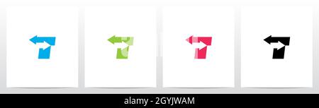 Exchange Arrows On Letter Logo Design T Stock Vector