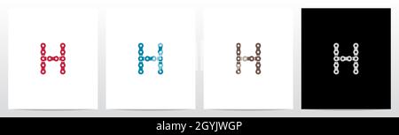 Chain Forming Letter Logo Design H Stock Vector