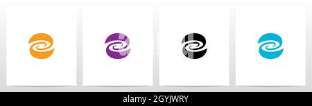 Swirl Vortex On Letter Logo Design O Stock Vector