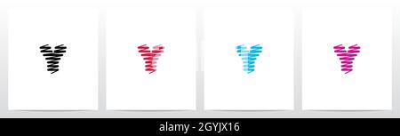 Scribble Forming Letter Logo Design Y Stock Vector