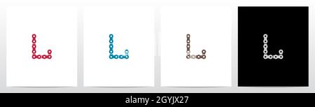Chain Forming Letter Logo Design L Stock Vector