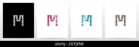 Chain Forming Letter Logo Design M Stock Vector