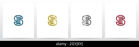 Pillar On Letter Logo Design S Stock Vector