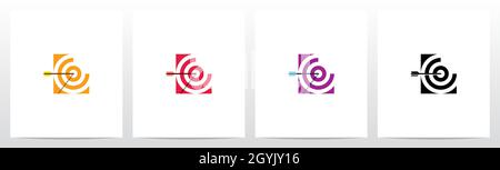 Arrow Target On Letter Logo Design L Stock Vector