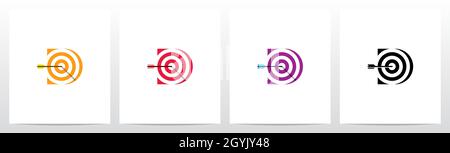 Arrow Target On Letter Logo Design D Stock Vector