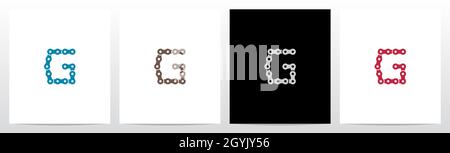 Chain Forming Letter Logo Design G Stock Vector