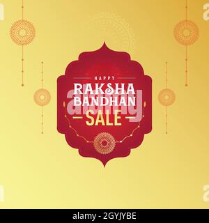 Happy Raksha Bandhan Sale Creative Illustration, Sale Banner, Poster, Offer Tag, Sticker, Logo Design Stock Vector