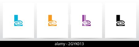 Swirl Vortex On Letter Logo Design L Stock Vector