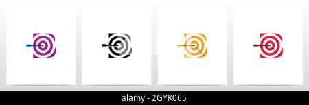 Arrow Target On Letter Logo Design B Stock Vector