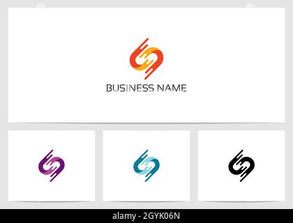 Fast Linked Abstract Logo Design Stock Vector