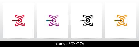 Arrow Target On Letter Logo Design Z Stock Vector
