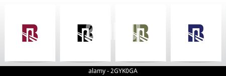 Bridge Inside Letter Logo Design B Stock Vector