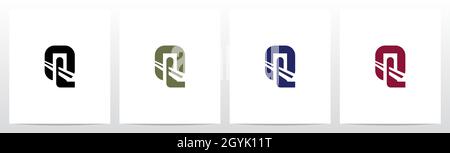 Bridge Inside Letter Logo Design Q Stock Vector