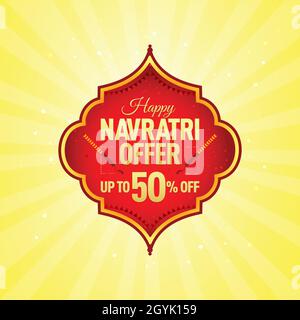 Navratri Festival Offer, Template, Banner, Logo Design, Icon, Poster, Unit, Label, Web Header, Vector, illustration, Tag Stock Vector