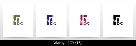 Bridge Inside Letter Logo Design L Stock Vector
