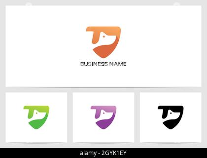 Dog On Shield Logo Design Stock Vector