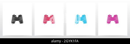 Scribble Forming Letter Logo Design M Stock Vector