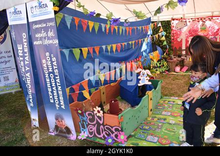 MOSQUERA, COLOMBIA - Sep 17, 2021: A typical fair Funza Festival for children Stock Photo