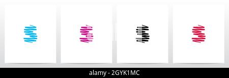 Scribble Forming Letter Logo Design S Stock Vector