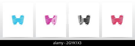 Scribble Forming Letter Logo Design W Stock Vector