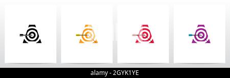 Arrow Target On Letter Logo Design A Stock Vector